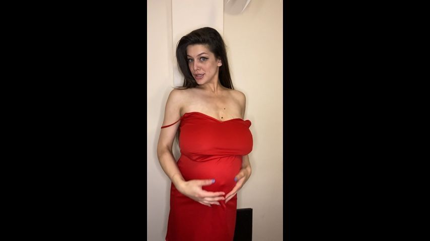 Pregnant trying on dresses