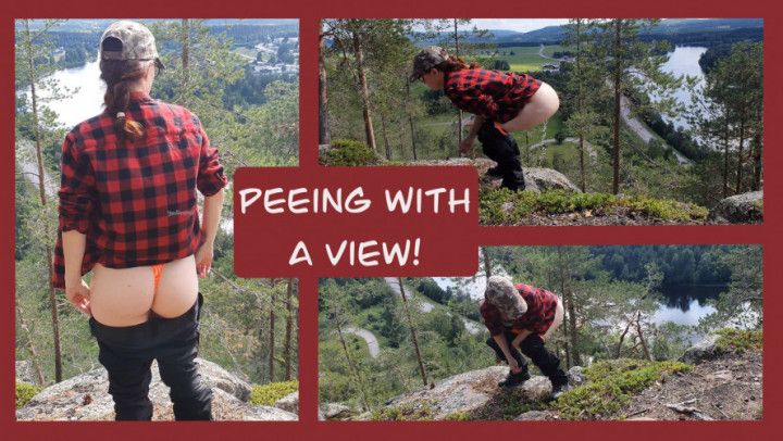 Peeing with a beautiful view