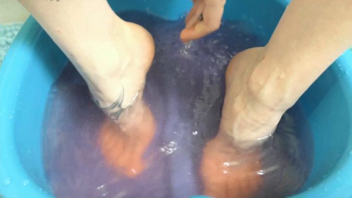 Soaking and pampering my feet