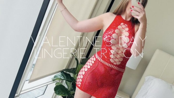 Valentine's Day lingerie try on