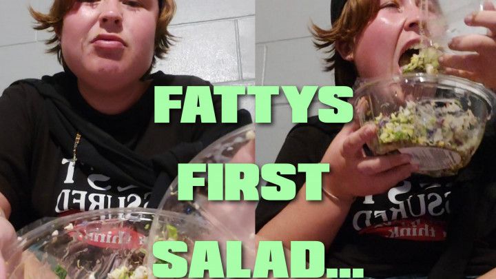 FATTYS FIRST SALAD STUFFING FAIL Fat humiliation weight gain