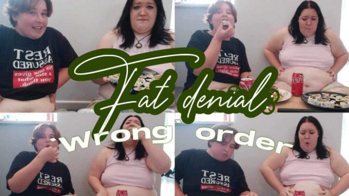 Fat denial WRONG ORDER !! duo feedee sushi stuffing