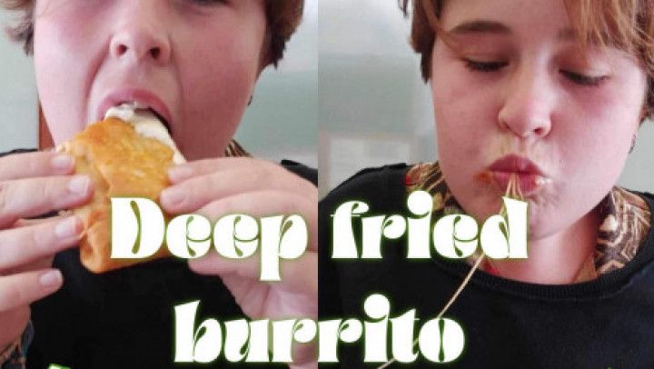 Deep fried burrito! Fat public restaurant stuffing