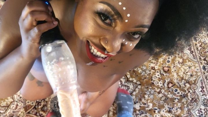 African teacher uses sex toy on white cock student