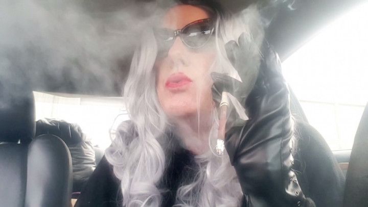 SILVER HAIRED MATURE SMOKING MORE120s IN A CIGARETTE HOLDER