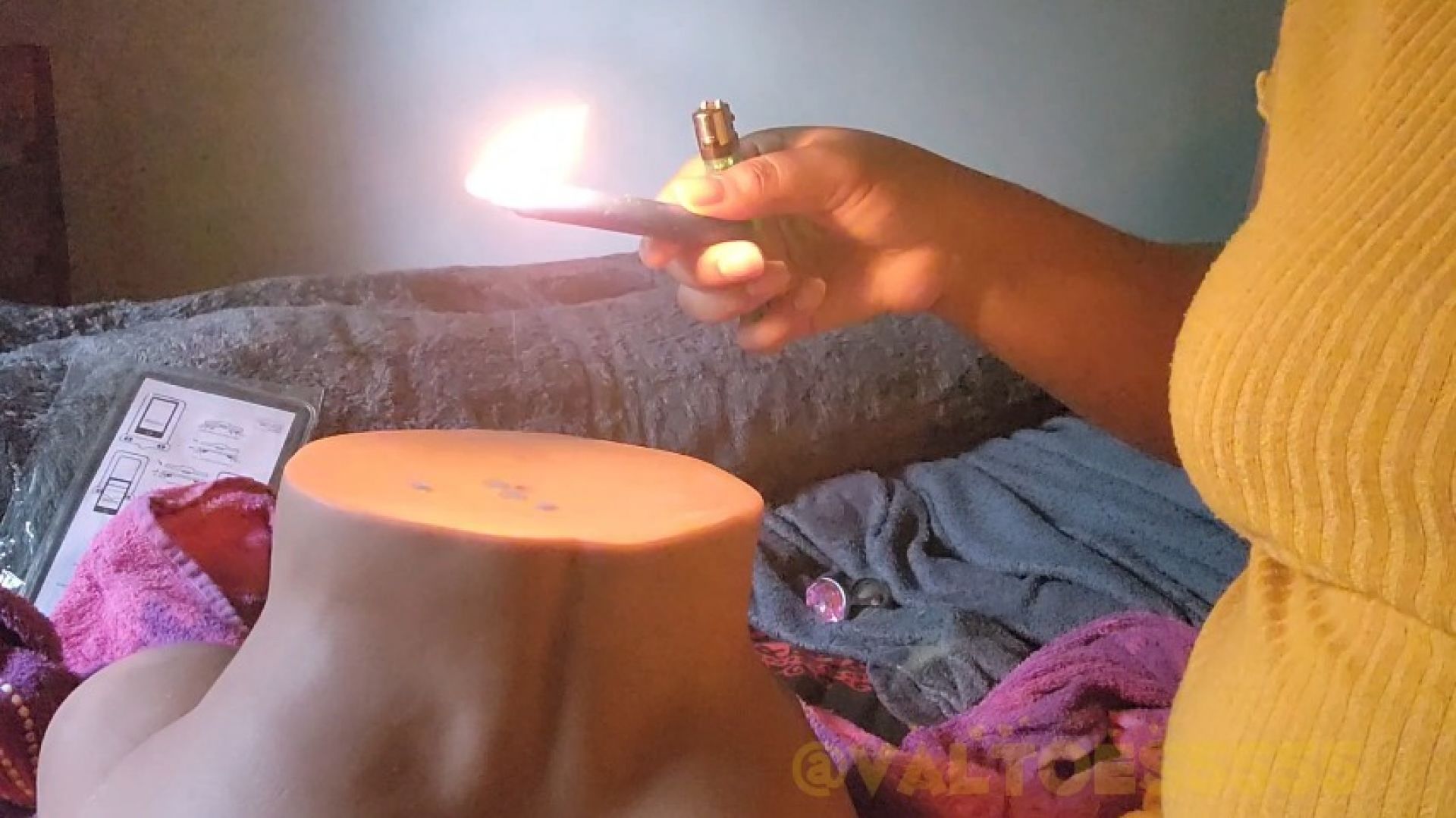 Testing wax on my sex toy