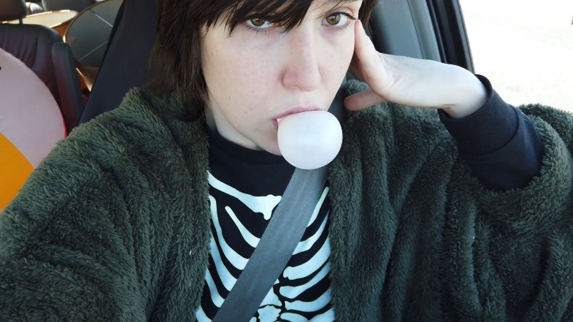 Bubble Gum Burps in Car