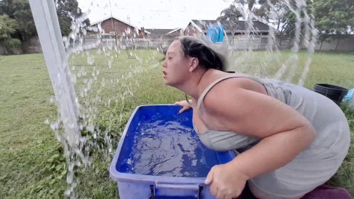 Getting soaking wet and silky wet hair