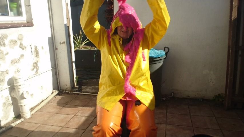 Getting My Rainwear Messy with Pink Gung