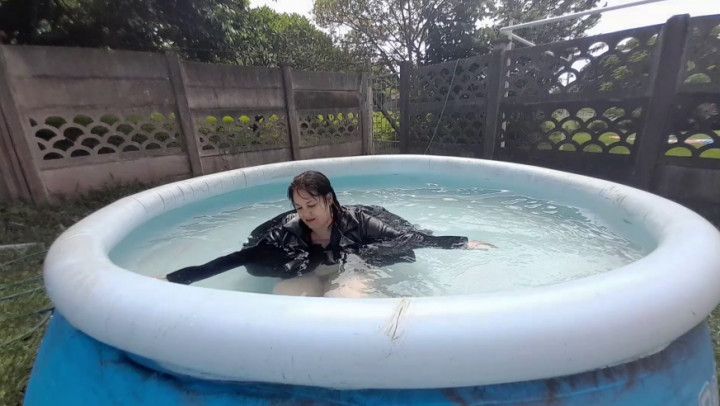 Leather Jacket Getting Wet in the Pool