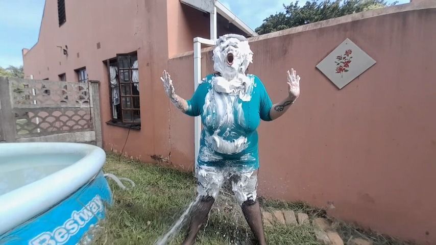 Humiliated pies in the face clean off