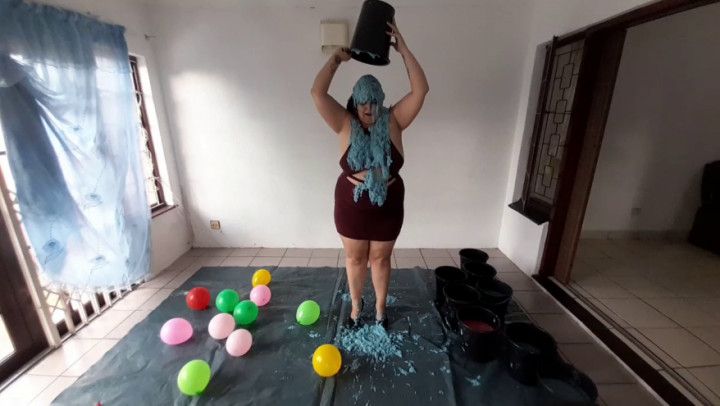 Maroon dress Gunge Dare: Balloon Burst