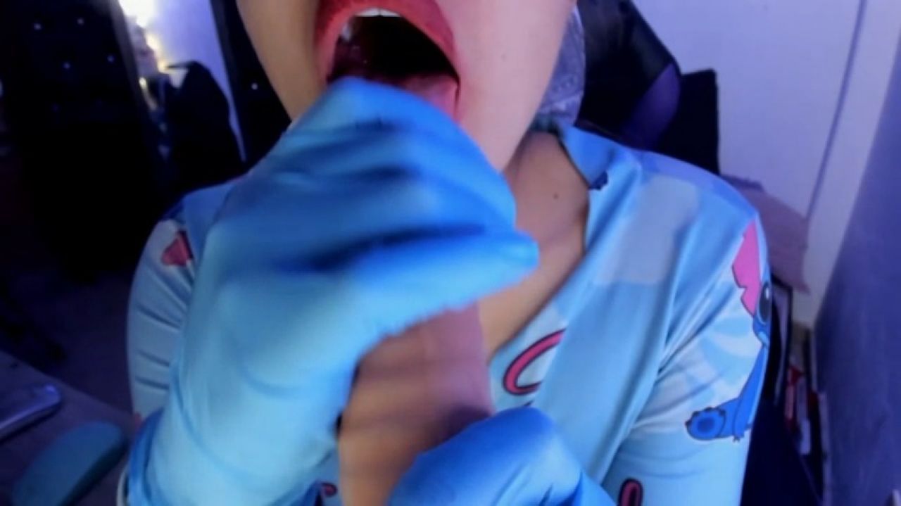 blowjob burping with gloves