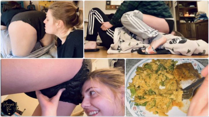 Eating Dinner Causes Stinky and Wet Farts in her Diaper