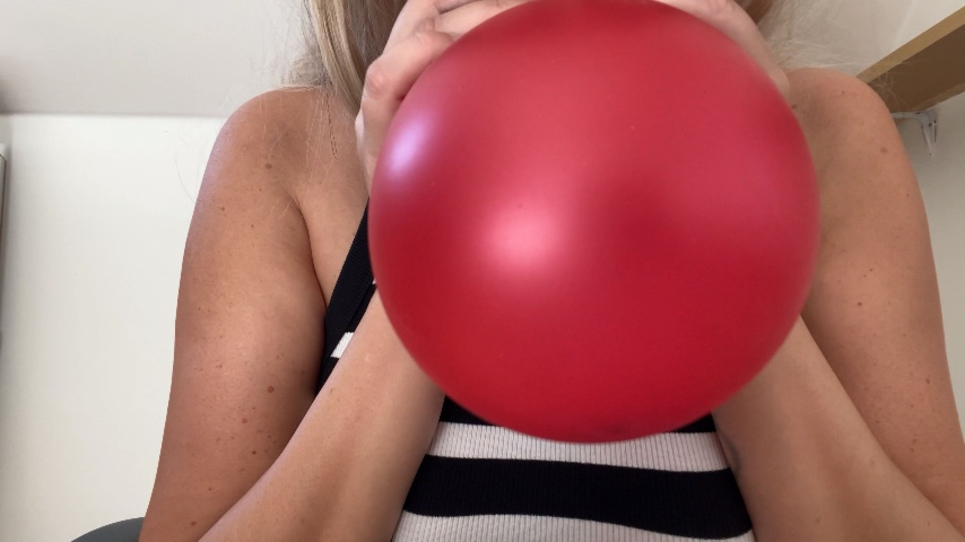 Caressing Balloon With My Hands And Boobs