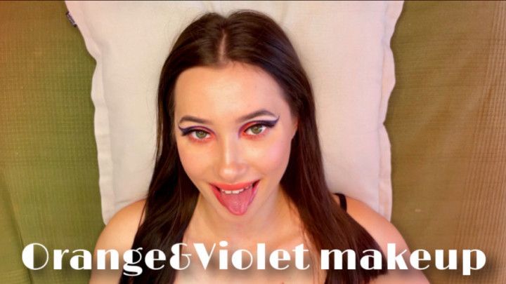 Orange&amp;Violet make up | Face fetish