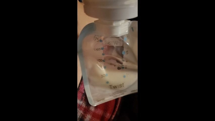 Pumping breastmilk from my bbw milf huge milky titties