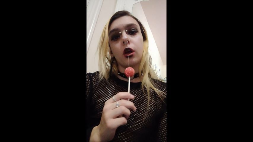 Lollipop tease and masterbation