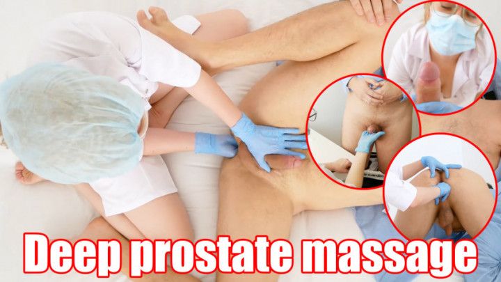 doctor in blue rubber gloves examining a patients prostate