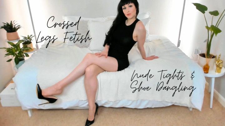 Crossed Legs in Nude  Tights &amp; Shoe Dangling