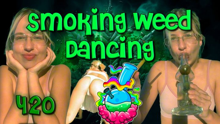 BLONDE TEEN SMOKING WEED AND DANCING