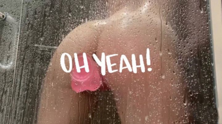 Fucking my tight pussy with a dildo in the shower