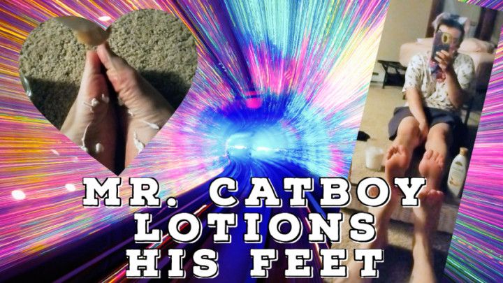 FTM Catboy Lotions His Feet