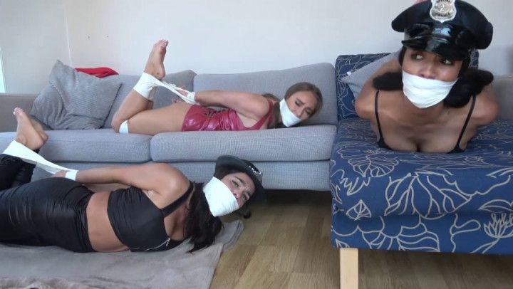 Emma, Latina &amp; Courtney: Bound, Tape Wrap GAGGED and HOGTIED