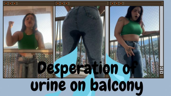 Pee My Jeans  on the balcony