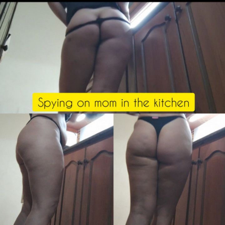 Spying on mom in the kitchen