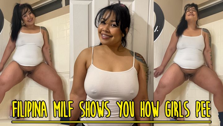 Filipina MILF Shows You How Girls Go Pee