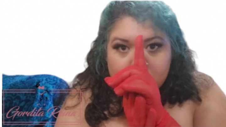 Bbw red gloves does a burlesque teaser show