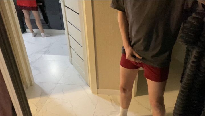 Stepbrother fucks sister in the kitchen while she's cooking