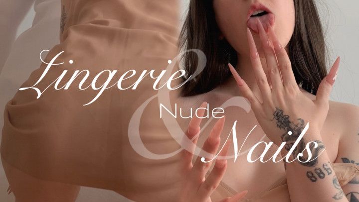 Nude lingerie, nude nails