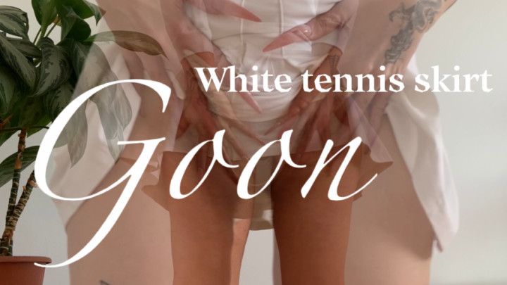 White tennis skirt goon