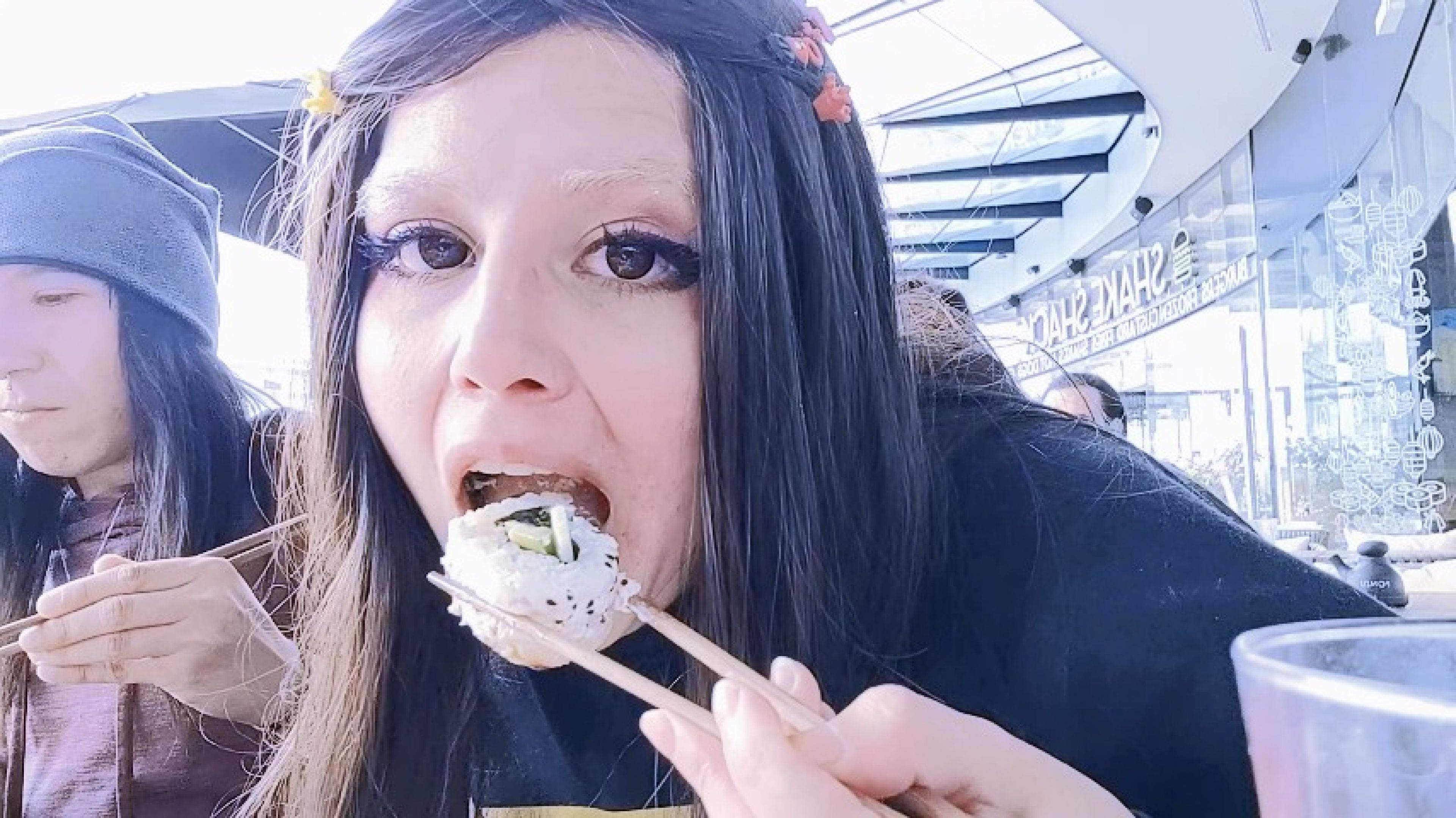 Lovely Angel Eating Sushi