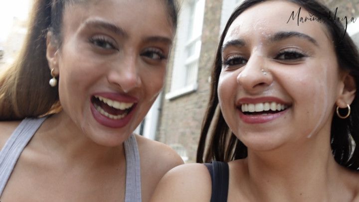 PUBLIC LONDON CUMWALK + FLASHING - MARINA MAYA + HAILEY ROSE