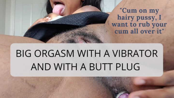 Cumming with a Butt Plug - Hairy Pussy