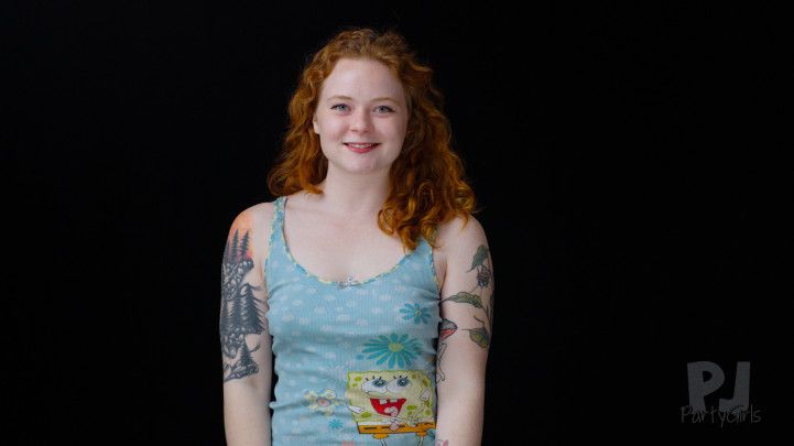 Sexy Redhead Emily in Spongebob Pajamas