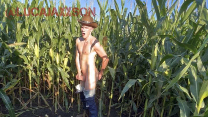 Cowboy Twink Takes Whole Corn Cob