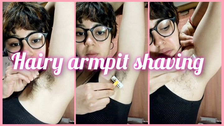 Hairy armpit shaving