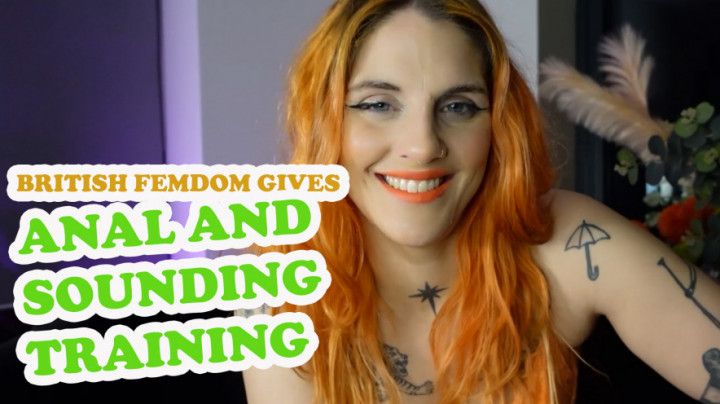 British redhead femdom gives anal and sounding training