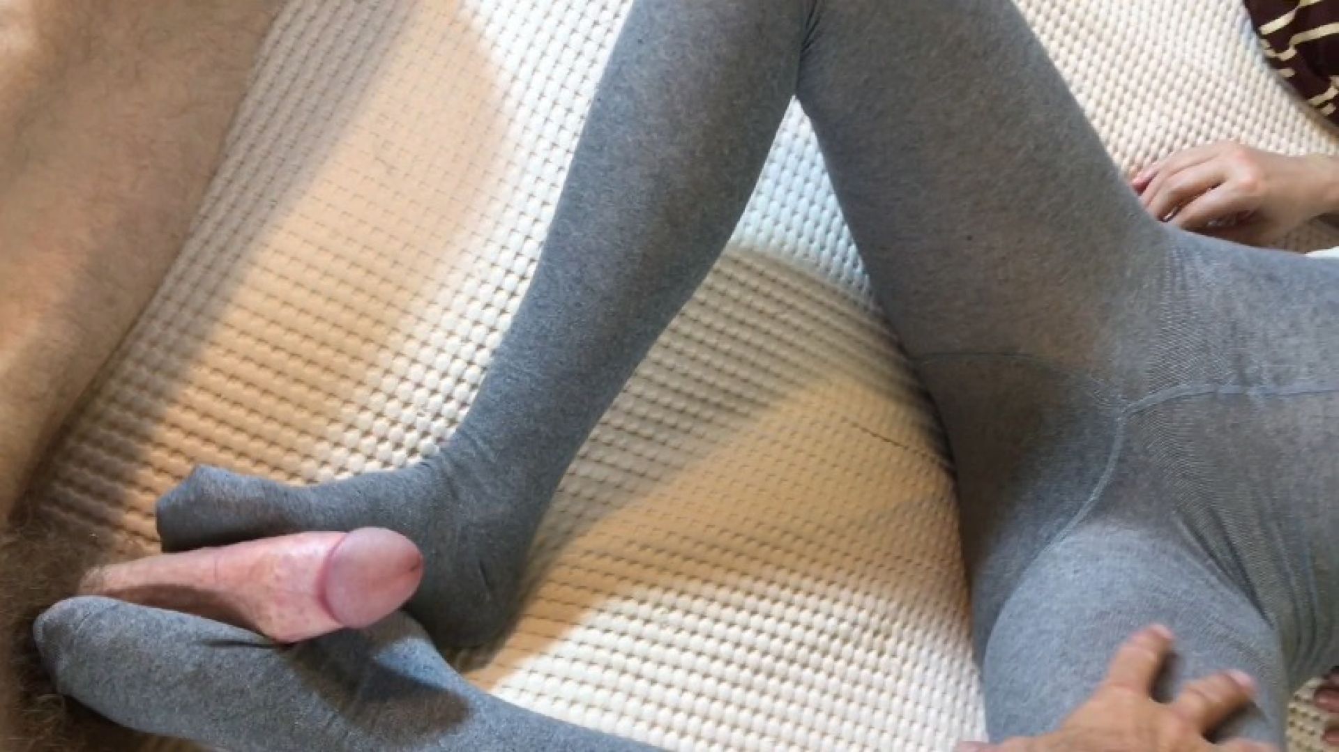 Gray cotton pantyhose tights) fetish video