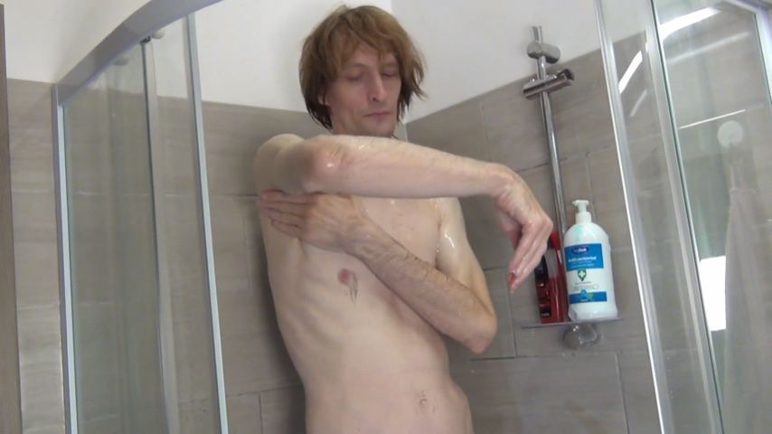 Joe is taking a shower