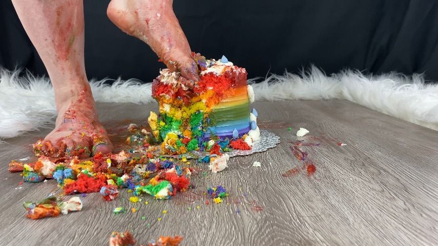 Rainbow Smoosh Cake