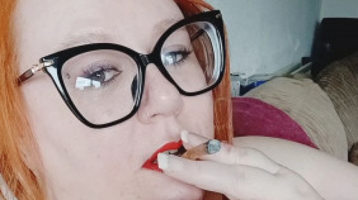 Celibate Red Lipped BBW Smoking