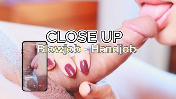 Only blowjob and handjob close up