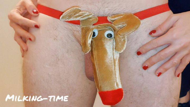 Milking Rudolph's Juicy Blue Cock Nose! XXX