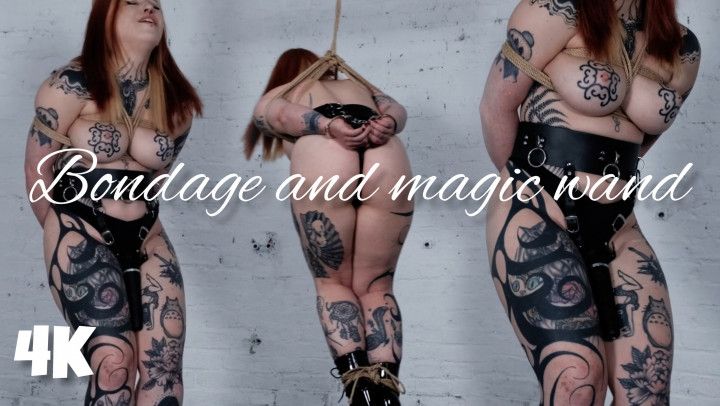 Bondage flogging and magic wand with Master