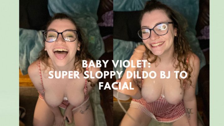 SUPER Sloppy Dildo BJ to Facial